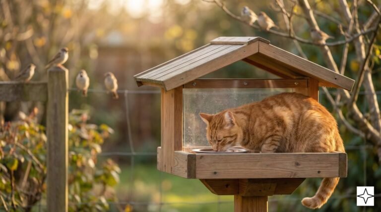 how to keep birds away from cat food